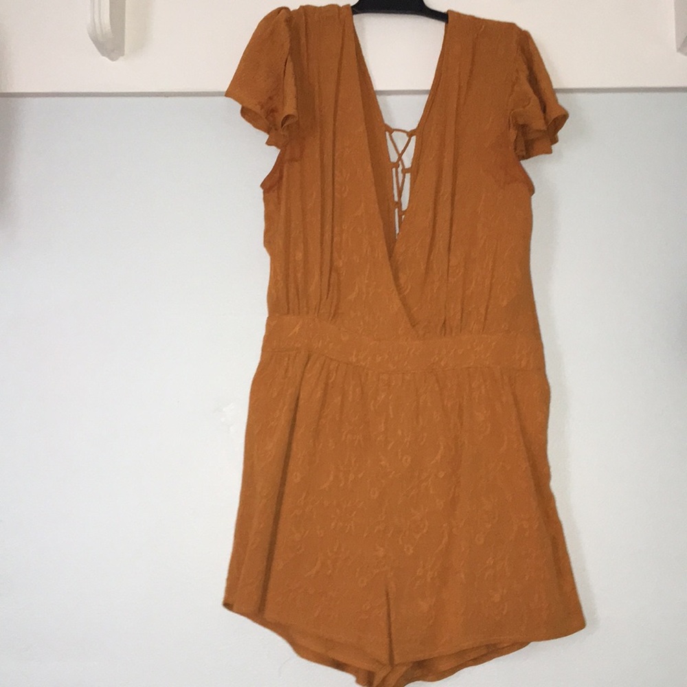 Honey Punch bronze orange romper